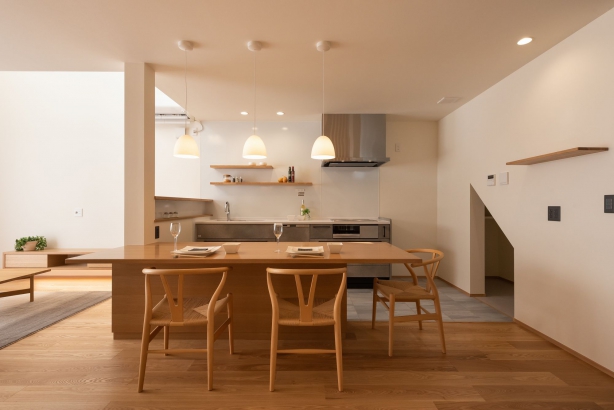ダイニングキッチン チューモク株式会社の施工事例 空間のつながりと広さを感じられる家